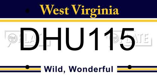 DHU115 West Virginia License Plate