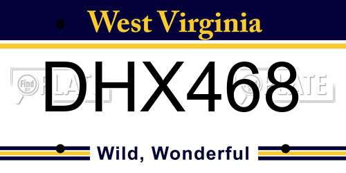 DHX468 West Virginia License Plate