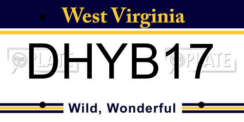 DHYB17 West Virginia License Plate