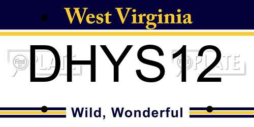 DHYS12 West Virginia License Plate