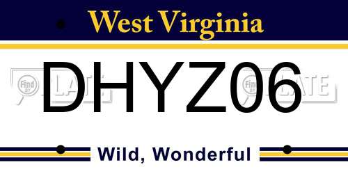 DHYZ06 West Virginia License Plate