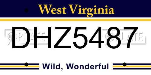 DHZ5487 West Virginia License Plate