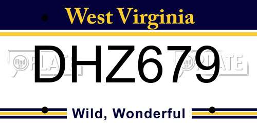 DHZ679 West Virginia License Plate