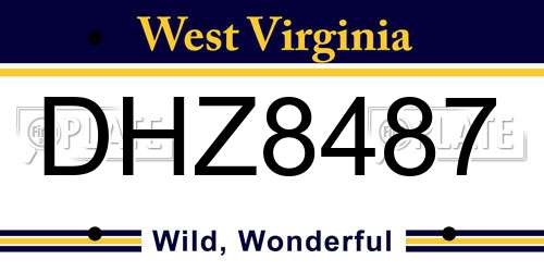 DHZ8487 West Virginia License Plate