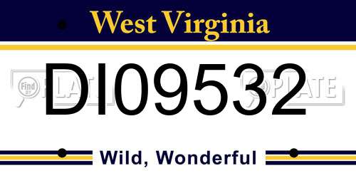 DI09532 West Virginia License Plate