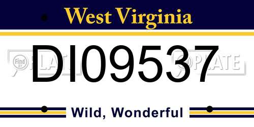 DI09537 West Virginia License Plate
