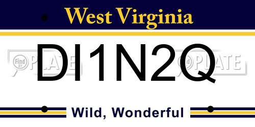 DI1N2Q West Virginia License Plate