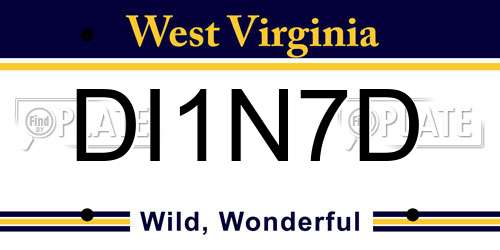 DI1N7D West Virginia License Plate