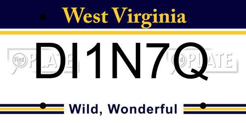 DI1N7Q West Virginia License Plate