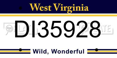 DI35928 West Virginia License Plate