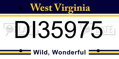 DI35975 West Virginia License Plate