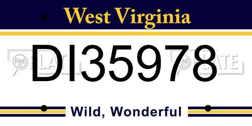 DI35978 West Virginia License Plate