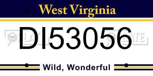 DI53056 West Virginia License Plate