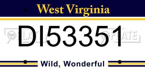 DI53351 West Virginia License Plate