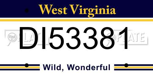 DI53381 West Virginia License Plate