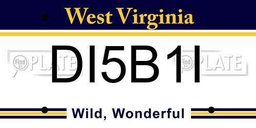 DI5B1I West Virginia License Plate