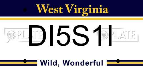 DI5S1I West Virginia License Plate