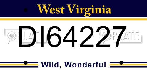 DI64227 West Virginia License Plate