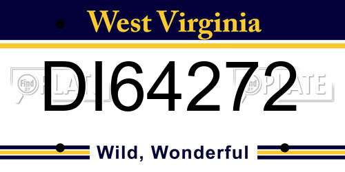 DI64272 West Virginia License Plate