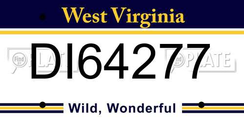 DI64277 West Virginia License Plate