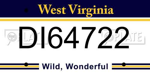 DI64722 West Virginia License Plate