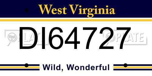 DI64727 West Virginia License Plate