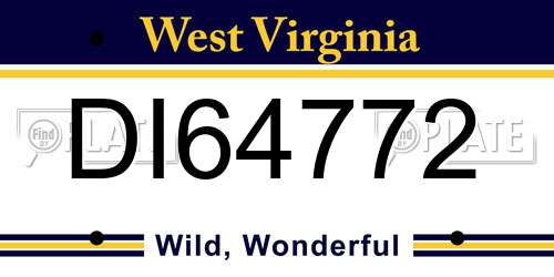 DI64772 West Virginia License Plate