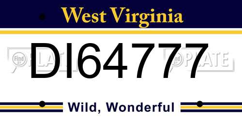 DI64777 West Virginia License Plate