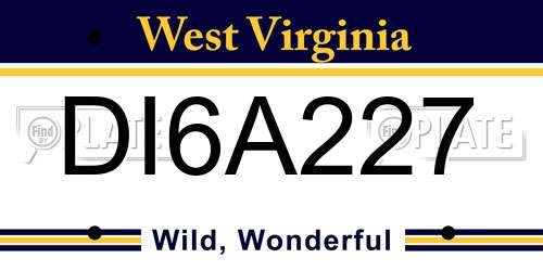 DI6A227 West Virginia License Plate