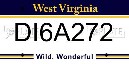 DI6A272 West Virginia License Plate