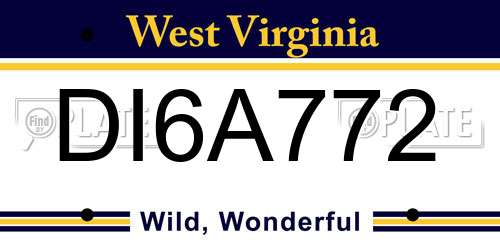 DI6A772 West Virginia License Plate
