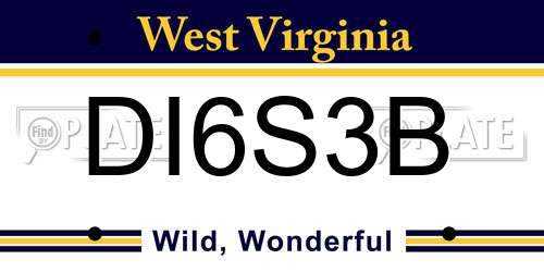 DI6S3B West Virginia License Plate