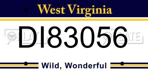 DI83056 West Virginia License Plate