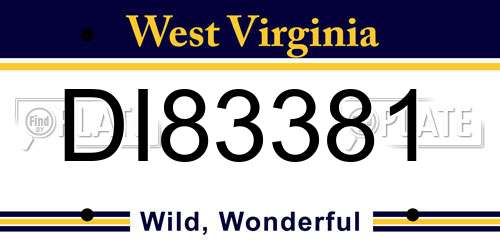 DI83381 West Virginia License Plate