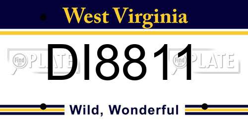 DI8811 West Virginia License Plate