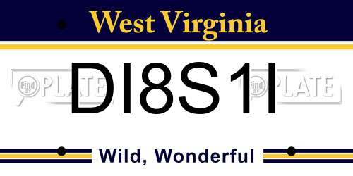 DI8S1I West Virginia License Plate