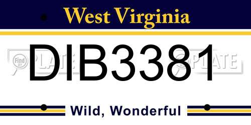 DIB3381 West Virginia License Plate