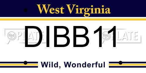 DIBB11 West Virginia License Plate