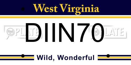 DIIN70 West Virginia License Plate