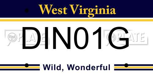 DIN01G West Virginia License Plate