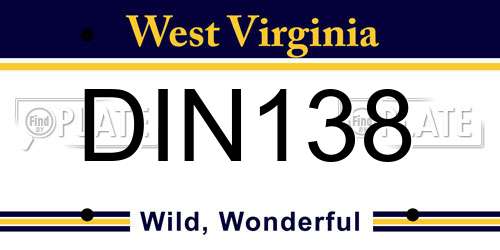 DIN138 West Virginia License Plate