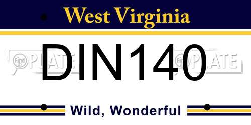 DIN140 West Virginia License Plate