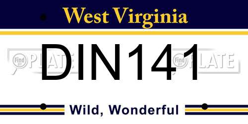 DIN141 West Virginia License Plate