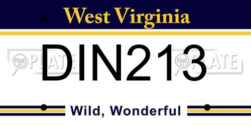 DIN213 West Virginia License Plate