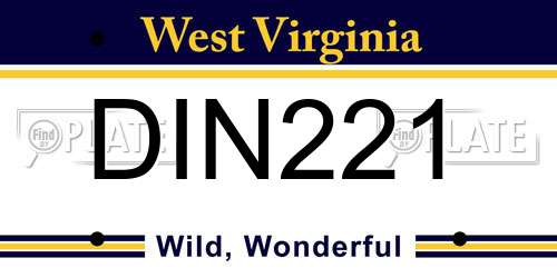 DIN221 West Virginia License Plate