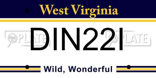 DIN22I West Virginia License Plate
