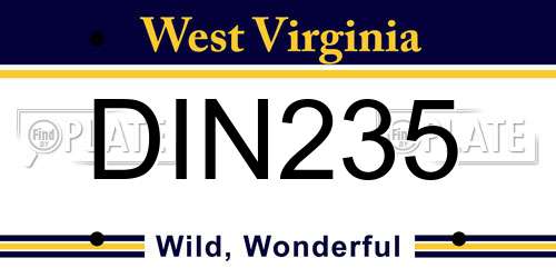 DIN235 West Virginia License Plate
