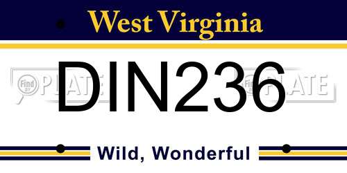 DIN236 West Virginia License Plate