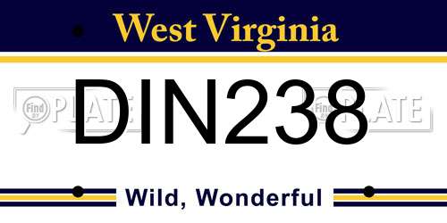 DIN238 West Virginia License Plate