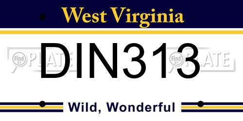 DIN313 West Virginia License Plate